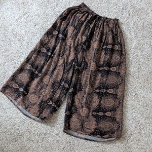 Bohemian Brown Patterned Cropped Pants